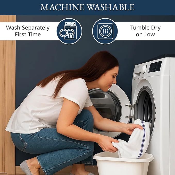 LANE LINEN Kitchen Towel Set - 24 Pack 100% Natural Cotton Absorbent Dish Towels for Kitchen, Reusable Wash Cloths, Machine Washable Hand Cloth, 14"x25", Soft & Durable - Blue Stripe