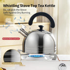 Whistling Tea Kettle, 3.17 Quart/3L Stainless Steel Tea Pot, Stove Top Tea Kettle，Induction Teakettle with Anti-Heat Handle (Mirror Polish)