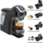 KOTLIE Espresso 5in1 Single Serve Coffee Maker, 19Bar Cappuccino&Latte Maker, Cold&Hot Brewing Coffee Machine for K*cup/NES*presso Original/D*olce G*usto/Ground Coffee/44mm ESE(Black)