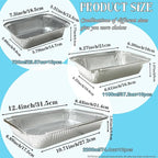 BIBRADAA®Aluminum Pans with Lids,74.4oz(12Pack),37.2oz(10Pack),23.7oz(13Pack),Foil Pans with Lids(Cardboard Covers),Disposable Tin Foil Pans,for Baking, Meal Prep and Freezer, Takeout.