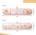 Maison d' Hermine Double Oven Mitts 100% Cotton 7"x35" Double Oven Mitt Heat Resistant BBQ Cooking Gloves with Loop, Baking, Grilling, Home, Kitchen, Handling Hot Pans (Giving Thanks)