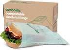 Home Compostable Resealable Sandwich Bags (7"x7"), Microwave & Freezer Safe, Organic Food Storage Container, 100 Count (Pack of 1)