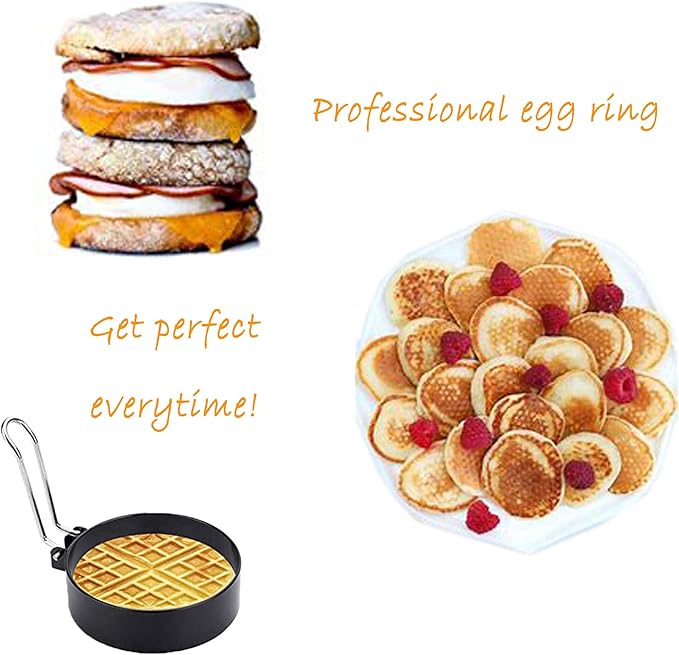 Non-Stick Egg Ring,Stainless Steel Ring for Frying Eggs,Round Mold,Shaping Eggs,Round Fried Egg Mold Household,Cooking Tools for Breakfast（2 Pack)