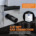 60" Commercial Countertop Griddle, 5 Burners Gas Griddle, 150000 BTU Output, Stainless Steel Flat Top Grill Hot Plate with Natural Gas and Propane Conversion Kit for Restaurant, Food Truck