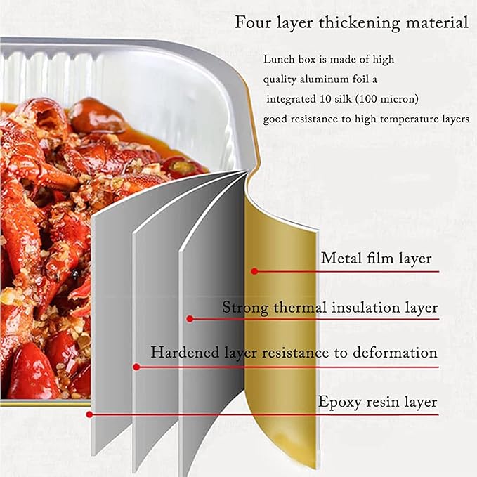 20pack 13 "x9 aluminum foil baking pan（3500ml） tray,steaming table tray, gold thickened disposable pot for cooking and heating