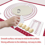 Dough Mat Silicone Baking Mats for Rolling Pastry Kneading Sheet Sourdough Bread Baking Supplies Red
