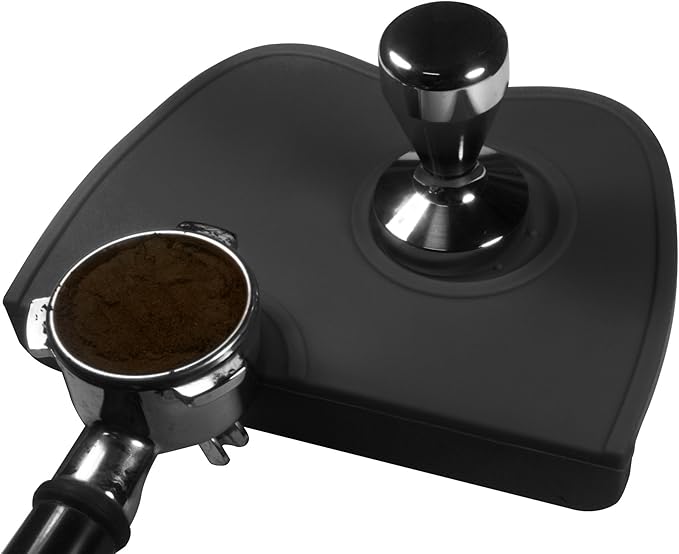 Handook Tamper Mat, Espresso Tamper Mat, 8.3 X 5.9 Inch Coffee Mat, Coffee Tamper Mat for Espresso Machine, Espresso Accessory, Barista Tools, Coffee Tamper Station, Espresso Pad for Counter (Black)