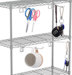 8 Pcs Accessory Hooks for Wire Shelving with Rubber Cover Heavy Duty Metal Hooks for Hanging Kitchen Utensils Wire Shelf Accessories Room Organization (Silver)