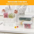 vacane Produce Saver, Fruit Storage Containers Produce Containers Berry Containers with Colanders, 3.8 Cup