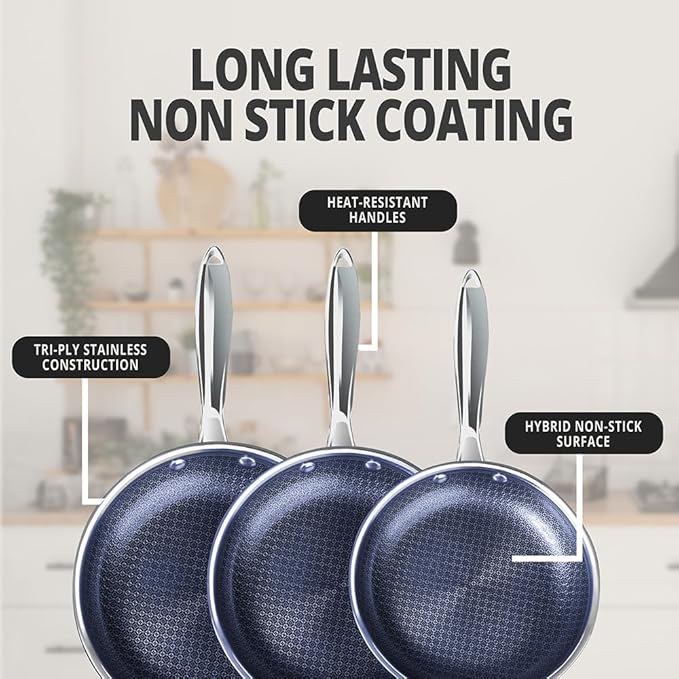 THE COOK'S COMPANY Non-Stick Frying Pan - Premium Skillet for Everyday Cooking, Nonstick Pan for Easy Cleanup, Durable Pan for Versatile Cooking Needs (Size: 8inch)