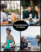 Portable Electric Espresso Machine, Travel Coffee Maker Brewer Compatible with Ground Coffee & NS Capsules (White with LCD Screen)