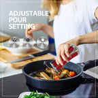 Red Salt and Pepper Shakers by Aelga, Salt Shaker with Adjustable Pour Holes, Red Kitchen Accessories, Decor for Kitchen,Restaurants,Camp,BBQ