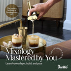 Barillio Bar Tool Set Pro Edition - Gold Stainless-Steel Cocktail Shaker Set - Mixology Bartender Kit w/Boston Shaker, Drink Mixer & Muddler for Cocktails - Home Bar Accessories - 32-Pc Bar kit