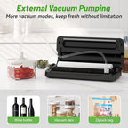 Vacuum Sealer Machine, 90Kpa 7-IN-1 Vacuum Sealer for Food Dry/Moist/Gentle Mode with Build-in Cutter and Storage, Food Vacuum Sealer Machine Tempered Glass Panel with Vacuum Bags, Vaccum Hose