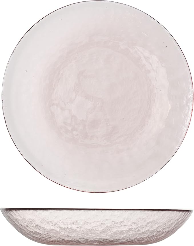 Fortessa Los Cabos Glass Dinnerware Collection, Coupe Entrée Bowl (Set of 4), 8.6 Inch/25oz, Pink