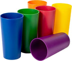 26-ounce Plastic Drinking Glasses Stackable Tumblers Water Cups Mixed Drinkware, set of 6 Mixed Color Reusable Shatter-resistant Dishwasher Safe