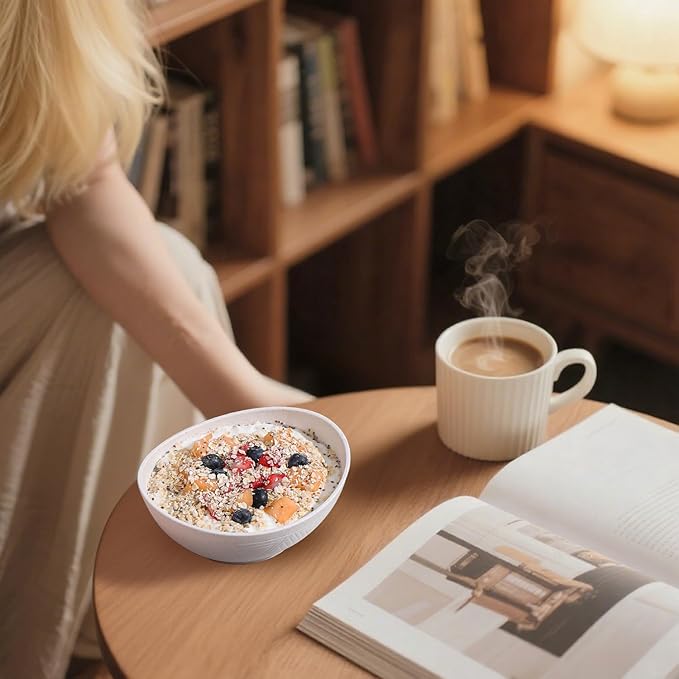 Homienly Wheat Straw Bowls Set Serving Bowls Plastic Bowls Reusable 26oz Microwave & Dishwasher Safe Cereal Bowls Unbreakable for Cereal,Salad,Fruit,Soup Bowls- Modern Color