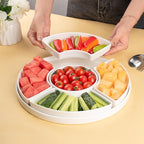 12.8" Serving Tray and Platters, Divided Serving Dishes, Serving Trays for Entertaining, Appetizer Serving Tray, 6 Removable Serving Dishes Set for Chips and Dip, Veggies, Candy and Snacks, White