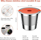 Reusable K Cups For Keurig Reusable Coffee Pods Compatible with 1.0 and 2.0 Keurig Single Cup Coffee Maker Stainless Steel K Cup,Non-BPA(1 pack)