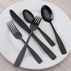 Matte Black Silverware Set, Satin Finish 30-Piece Stainless Steel Flatware set, Tableware Cutlery Set Service for 6, Utensils for Kitchens, Dishwasher Safe