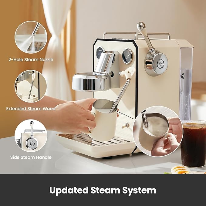 Espresso Machine & Electric Coffee Grinder Bundle for Cappuccino, Latte