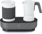 SEVEN&ME Espressor Machine Coffee Maker, with Milk Froth All-in-One Espresso Machine Combination, Latte Cappuccino Macchiato Espresso Electric Moka Pot, One Click Smart Operation（8.66"）