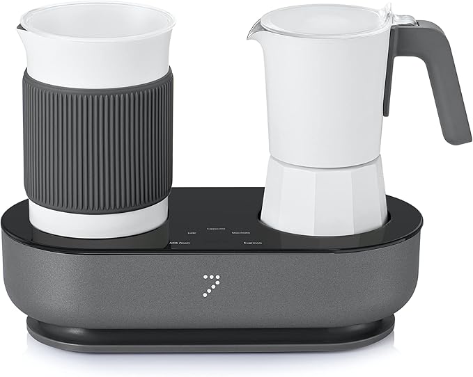 SEVEN&ME Espressor Machine Coffee Maker, with Milk Froth All-in-One Espresso Machine Combination, Latte Cappuccino Macchiato Espresso Electric Moka Pot, One Click Smart Operation（8.66"）