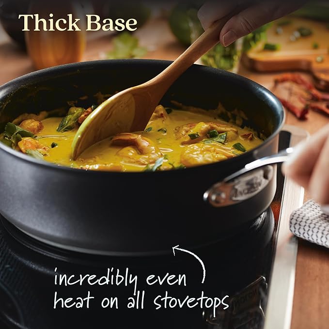 Anolon X Hybrid Nonstick Induction Saute Pan With Lid, 3.5 Quart - Charcoal Gray