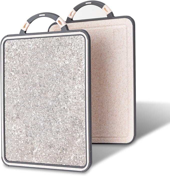 Titanium Cutting Board – Double Sided Chopping Boards for Kitchen with Juice Groove, Pure Titanium and Wheat Straw PP, Easy Clean Surface, Ideal for Meat Vegetables & Family Cooking 14" x 10"