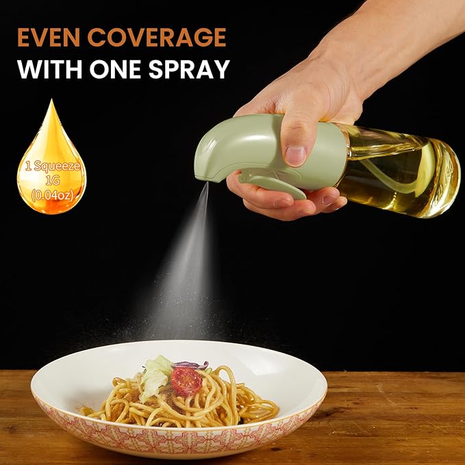 Oil Sprayer for Cooking, Olive Oil Sprayer Mister, Olive Oil Spray Bottle for Cooking, Salads, BBQs and More (Green)