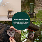 OutIn Ultra-Portable Foldable Coffee Stand with Carabiner, Stable Portable Espresso Machine Holder, Aluminum Unibody Design, Clip-On Carabiner for Easy Carrying, Fit Mino, Nano