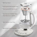 BUYDEEM K1563 Tea Maker, Electric Kettle for Coffee and Tea Brewer with 6 Flavor Controls, 4 Temperature Settings, 8 Hours Keep Warm, 1.5L