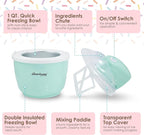 Maxi-Matic EIM-520 Automatic Easy, Homemade Electric Maker, Ingredient Chute, On/Off Switch, No Salt Needed, Creamy Ice Cream, Gelato, Frozen Yogurt, or Sorbet, 1 Quart, Blue