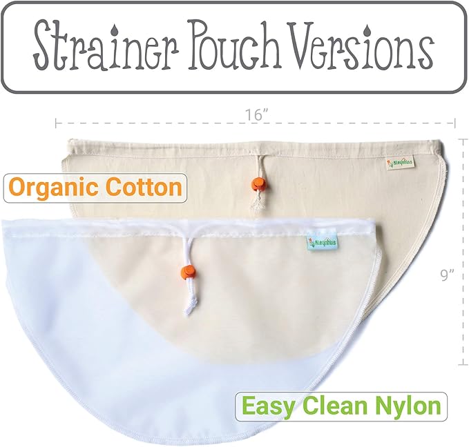 Greek Yogurt Strainer Pouch, Organic Cotton (16"X9") / Reusable Cheesecloth Alternative