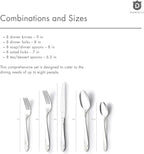 Modern Silverware Set, 18/10 Stainless Steel Flatware, Mirror Finish, Dishwasher Safe, Elegant Cutlery for Home and Dining, Built to Last (40-Piece, Imperial)