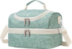 Insulated Kids Dual Compartment Lunch Bags Tote for Girls Boys Toddler Lunch Boxes Pre-School Toddler Kindergarten Picnic Camp Food Cooler Thermal with Strap