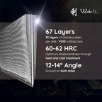 Wakoli EDIS Damascus 3-Piece Knife Set – Japanese Style Kitchen Knives | Genuine Damascus Steel Blades with VG10 Core | Ergonomic Pakkawood Handles | Professional Chef Knife Set in Wooden Gift Box