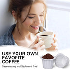 300 Count Fanativita K Cup Coffee Filters Disposable for Keurig Single Cup, Compatible with All Reusable K Cups (White)