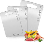 Double-Sided Food-Grade Kitchen Cutting Board,Stainless Steel Cutting Board, Non-Toxic & Non-Slip, Dishwasher Safe, Ideal for Indoor, Outdoor, Camping & BBQ Parties, S 11.5" * 8"