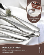 Silverware Set, Ollex 60 Pieces Heavy Duty Stainless Steel Flatware Cutlery Set for 12, Mirror Polished Tableware Eating Utensils Set Include Knife Spoon Fork Set for Kitchen, Dishwasher Safe
