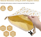 2-Pack Reusable Beeswax Bread Bags for Homemade Bread & Sourdough, Eco-Friendly Organic Food Storage Cloth Bag, Freezer-Safe & Freshness Preservation Longer, XL Large Capacity Portable (13’’x17’’)