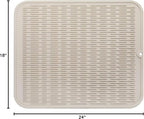 Silicone Dish Drying Mat for Multiple Usage,Easy clean,Eco-friendly,Heat-resistant Silicone Mat for Kitchen Counter or Sink,Refrigerator or Drawer Liner Tapioca 2XL 24 inches x 18 inches
