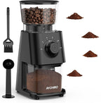 Coffee Grinder Electric, Coffee Beans Grinder for Home Use with 30 Grind Settings - 12 Cups Capacity for Espresso, Drip & Americano, Black