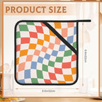2 Pack Colorful Checkered Pot Holders for Kitchen Heat Resistant, Abstract Retro Wavy Potholders for Kitchens Washable for Cooking & Baking & Microwave