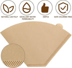 XINRUI 200 PCS #4 Cone Coffee Filter for Ninja Dual Brew Coffee Maker, Disposable 8-12 Cups Coffee Paper Filters Natural Brown Unbleached Coffee Filters for Pour Over and Drip Coffee Maker
