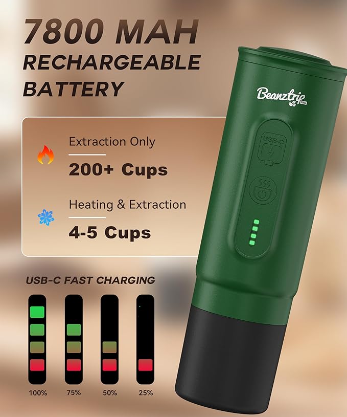 H02 PRO Portable Espresso Maker, Compatible with NS Capsule & Ground Coffee, Christmas Gift Coffee Maker, 20 Bar Self-heating Small Electric Travel Espresso Machine for Camping, Hiking