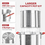 36QT Outdoor Fryer | Turkey Deep Fryer | Seafood Boil Pot | Cover & Skimmer Included | 50,000BTU Propane Burner | Aluminum Deep Fryer Pot with Basket | Crab, Seafood & Crawfish Boiler