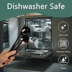 Modern Black silverware Set,Premium 18/10 Stainless Steel,Heavy duty,Sturdy,Sharp Practical steak knives,Matte Black Handle,Mirror Polished Finish,Kitchen Essential, (black)