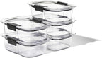 Rubbermaid Brilliance Meal Prep Containers, 2-Compartment Food Storage Containers, 2.85 Cup, 5-Pack, BPA-Free, Clear/Grey