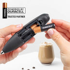 Zulay Kitchen Double Whisk Milk Frother with 2 Duracell Batteries - Powerful Handheld Foam Maker for Coffee, Lattes, Matcha, Hot Chocolate & Cappuccinos - Whip Creamy Froth in Seconds